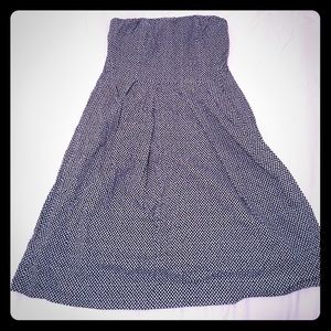 J Crew navy and white polka dot dress